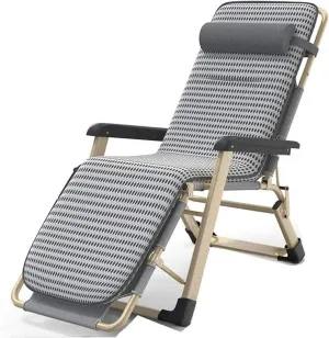 Reclining Folding Chair, Portable Adjustable Adjustable Recliner Lounger, Folding Garden Loungers, Camping Hinge, Lounger and Folding Deck(B)