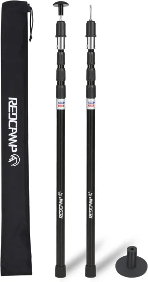REDCAMP Aluminum Adjustable Camping Tarp Poles, Set of 2, 33.3in to 98.4in Telescoping Lightweight Tent Poles for Shelter, Hammock Rain Fly, Awning