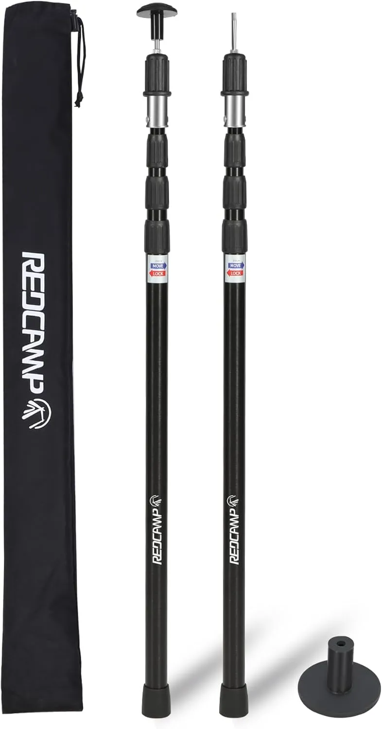 REDCAMP Aluminum Adjustable Camping Tarp Poles, Set of 2, 33.3in to 98.4in Telescoping Lightweight Tent Poles for Shelter, Hammock Rain Fly, Awning