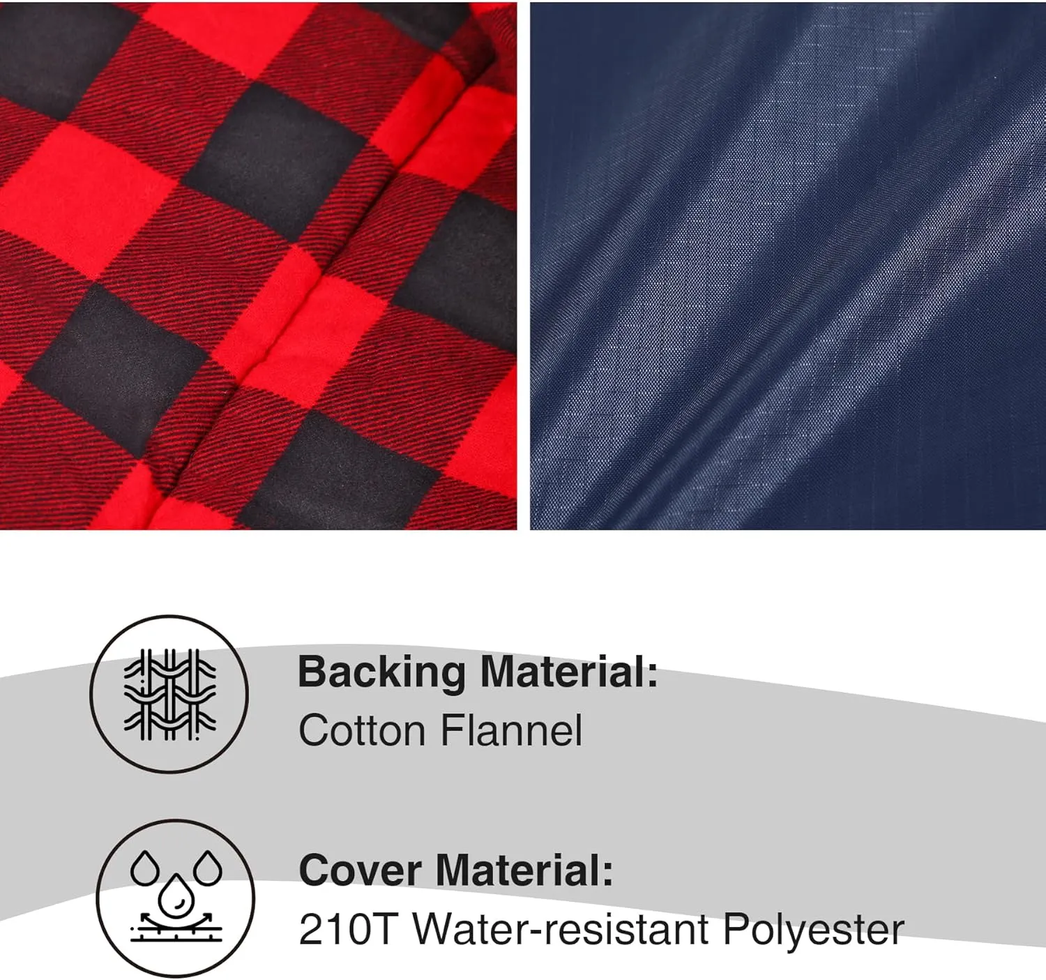 REDCAMP Flannel Sleeping Bag for Adults, Comfortable Cotton Sleeping Bags for Camping with Detachable Hood, Red/Grey/Blue