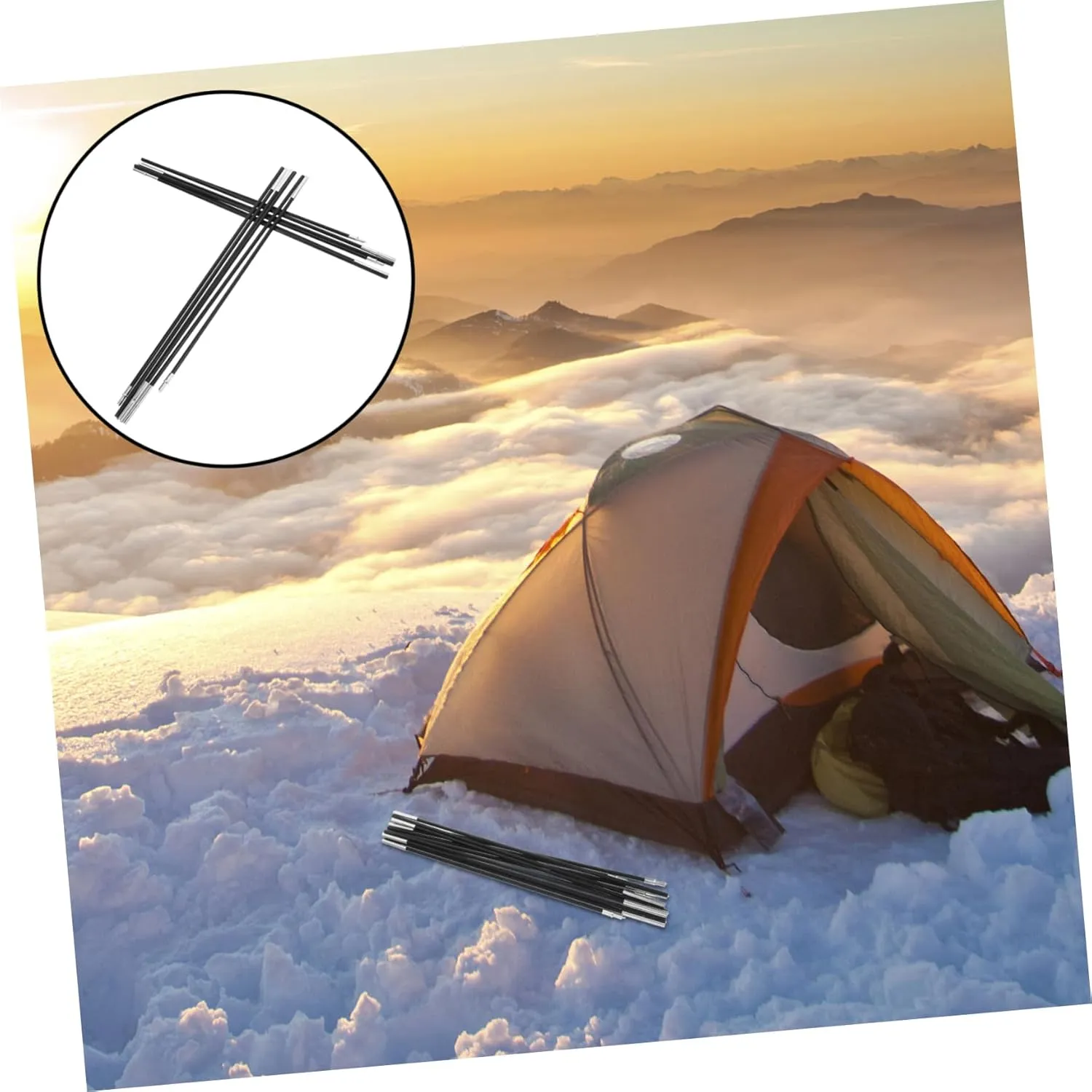 Replacement Kit for Tent Pole Fiberglass Tent Rods Replacement Tent Poles Single Person Tent Poles Tent
