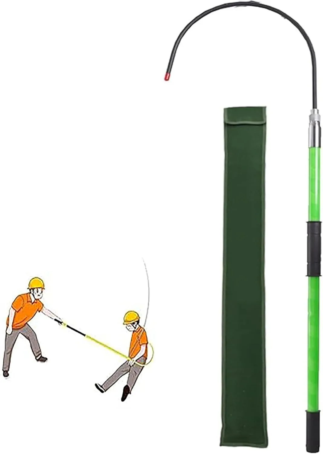Rescue Hook High Voltage Work Insulated Rescue Hook,High Voltage Emergency Rescue Hooks Electricity Anti electrocution Rescue Safe Pole(300cm/118in)