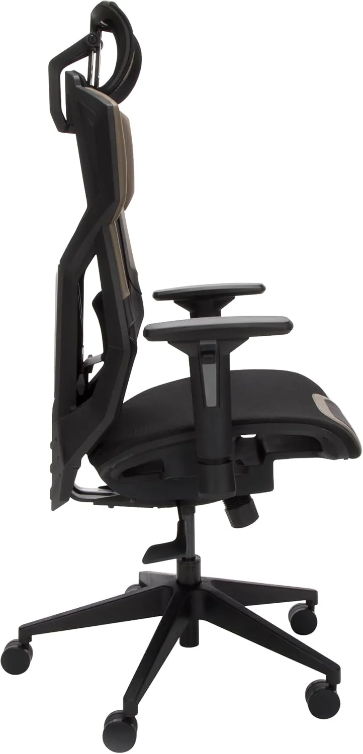 RESPAWN FLEXX Mesh Gaming Chair with Lumbar Support, Ergonomic Gaming Chair with Recline/Tilt Tension Controls, Adjustable Arms, 300lb Max Weight with Wheels for Computer/Desk/Office - Brown