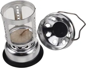 Retro Tea Light Candle Lantern for Tent Camping Night Fishing Aluminum Alloy Design Hanging Option