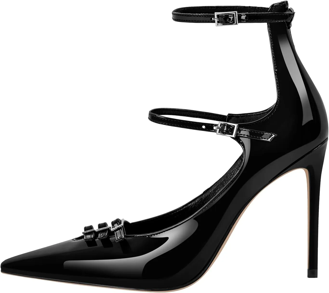 richealnini Mary Jane Shoes for Women Sexy Pointed Toe Stiletto High Heels Pumps Wedding Dress