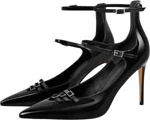 richealnini Mary Jane Shoes for Women Sexy Pointed Toe Stiletto High Heels Pumps Wedding Dress