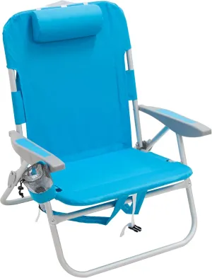 RIO beach Big Boy 4-Position 13" High Seat Backpack Beach or Camping Folding Chair, Turquoise