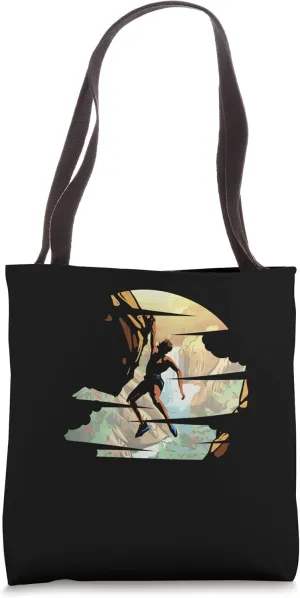 Rock Climbing Man | Bouldering Mountains | Boulder Climber Tote Bag