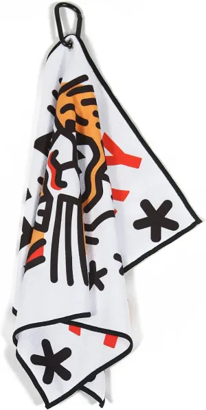 RokFit Gym & Golf Towel – Multi-Use, Quick-Dry, Durable Utility Towel with Bold Graphic and Carabiner Clip (Stay Hungry)