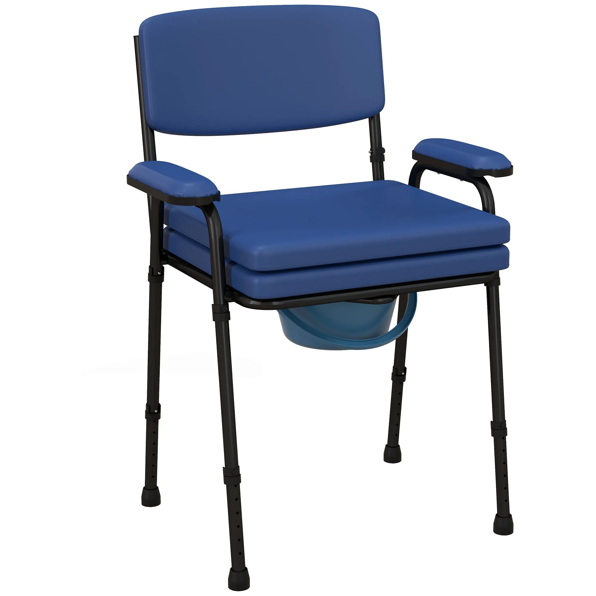 Rootz Adjustable Toilet Chair - Shower Chair - Comfort Chair - Personalized Height - 63L x 54W x 86-102H cm
