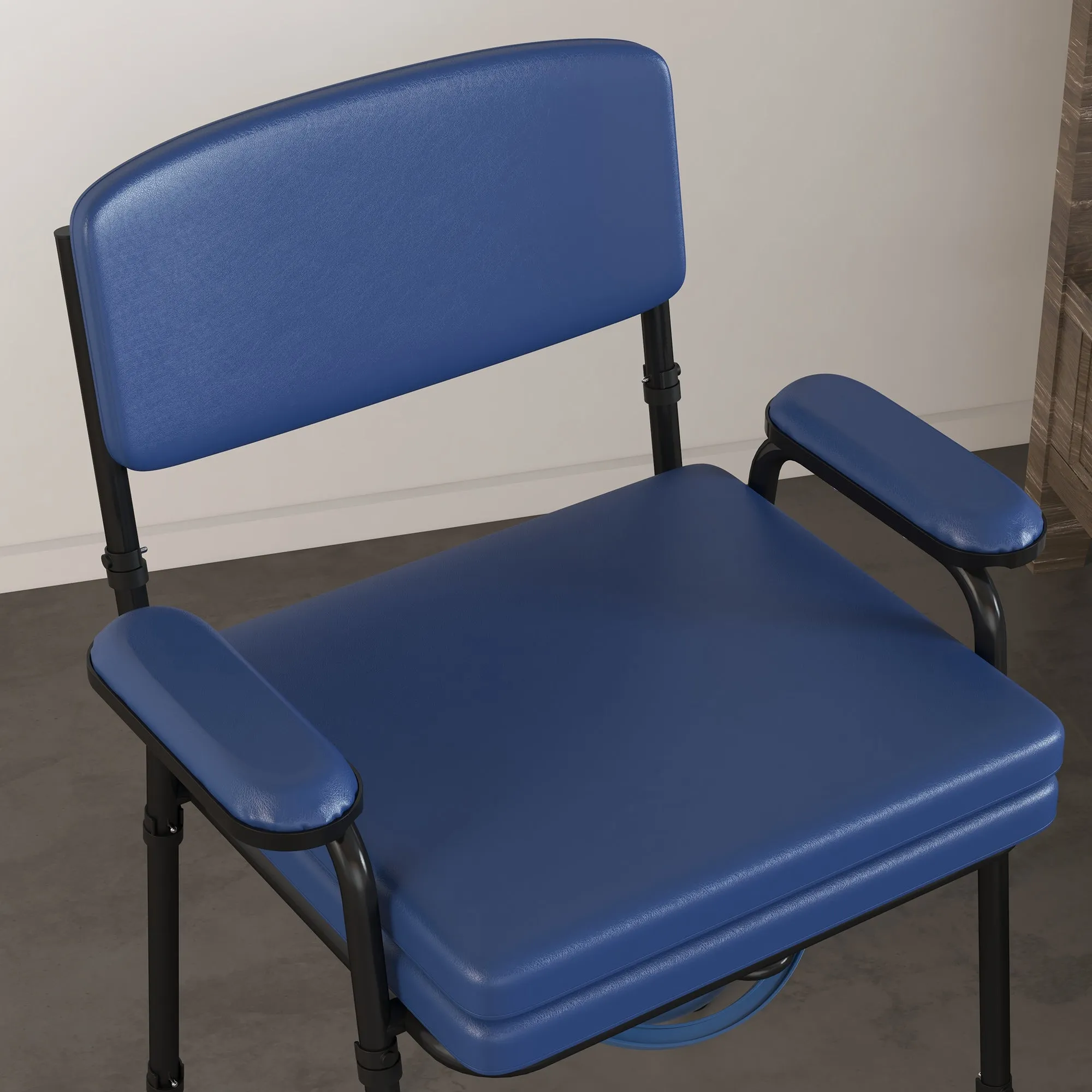 Rootz Adjustable Toilet Chair - Shower Chair - Comfort Chair - Personalized Height - 63L x 54W x 86-102H cm