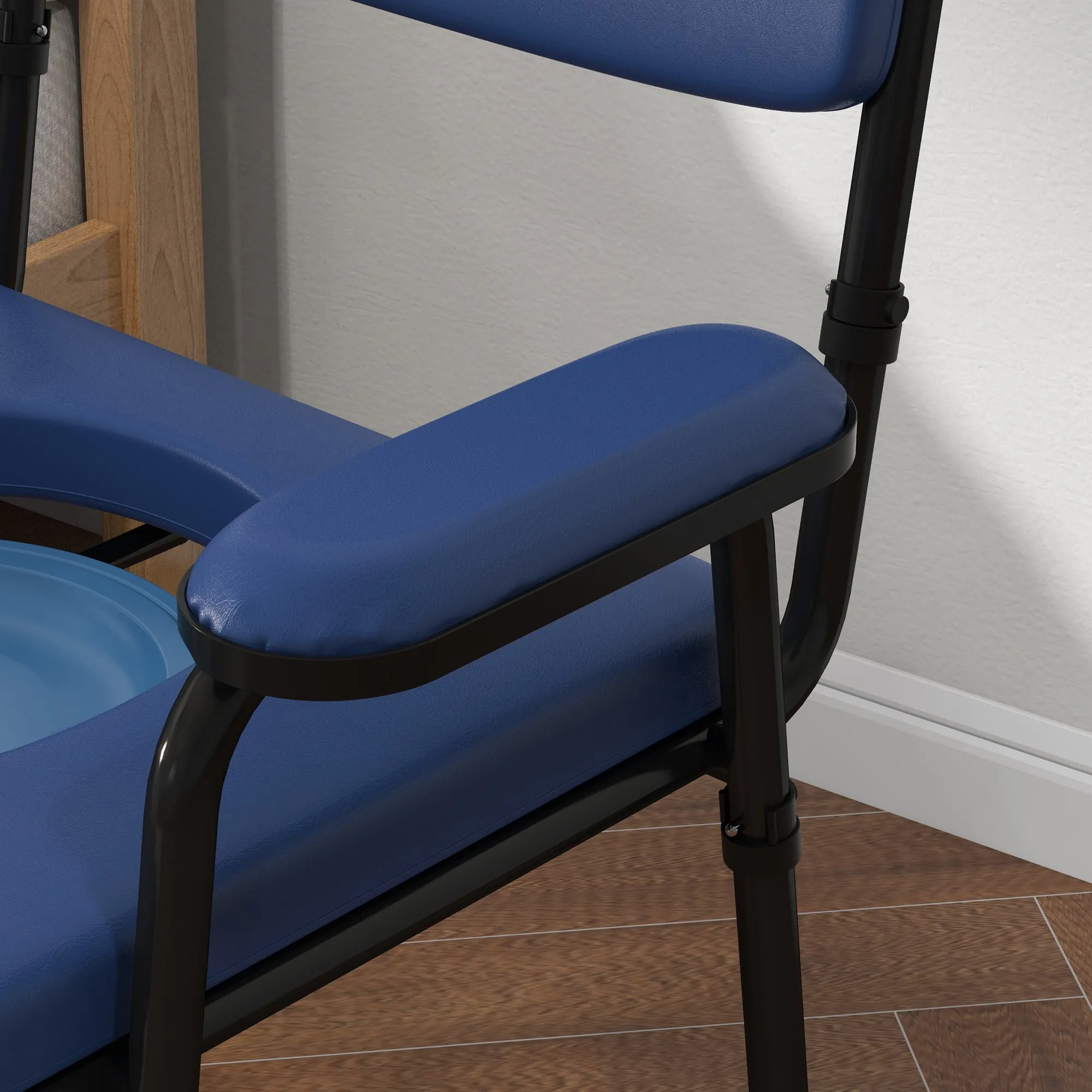 Rootz Adjustable Toilet Chair - Shower Chair - Comfort Chair - Personalized Height - 63L x 54W x 86-102H cm