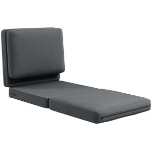 Rootz Convertible Floor Chair - Upholstered Sofa - Meditation Seat - Velvet Comfort - 75 x 268 x 18cm - Grey