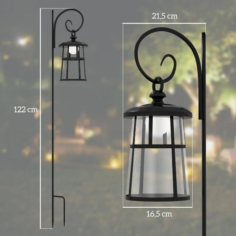Rootz Garden Lamp - Solar Lantern - Decorative Light - Dusk to Dawn - Weatherproof - 16.5cm x 21.5cm x 122cm
