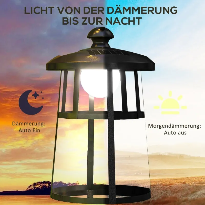 Rootz Garden Lamp - Solar Lantern - Decorative Light - Dusk to Dawn - Weatherproof - 16.5cm x 21.5cm x 122cm