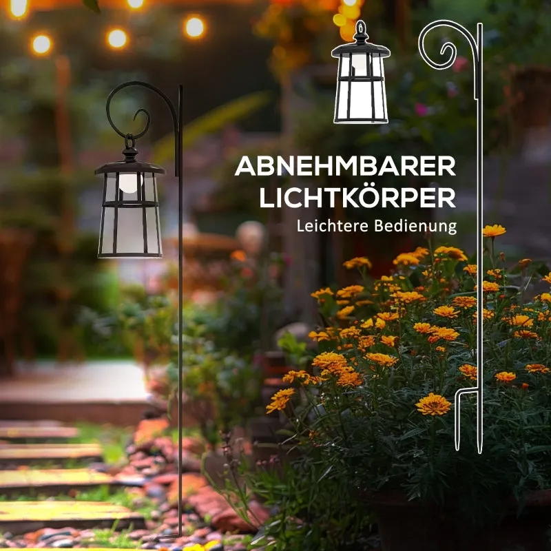Rootz Garden Lamp - Solar Lantern - Decorative Light - Dusk to Dawn - Weatherproof - 16.5cm x 21.5cm x 122cm