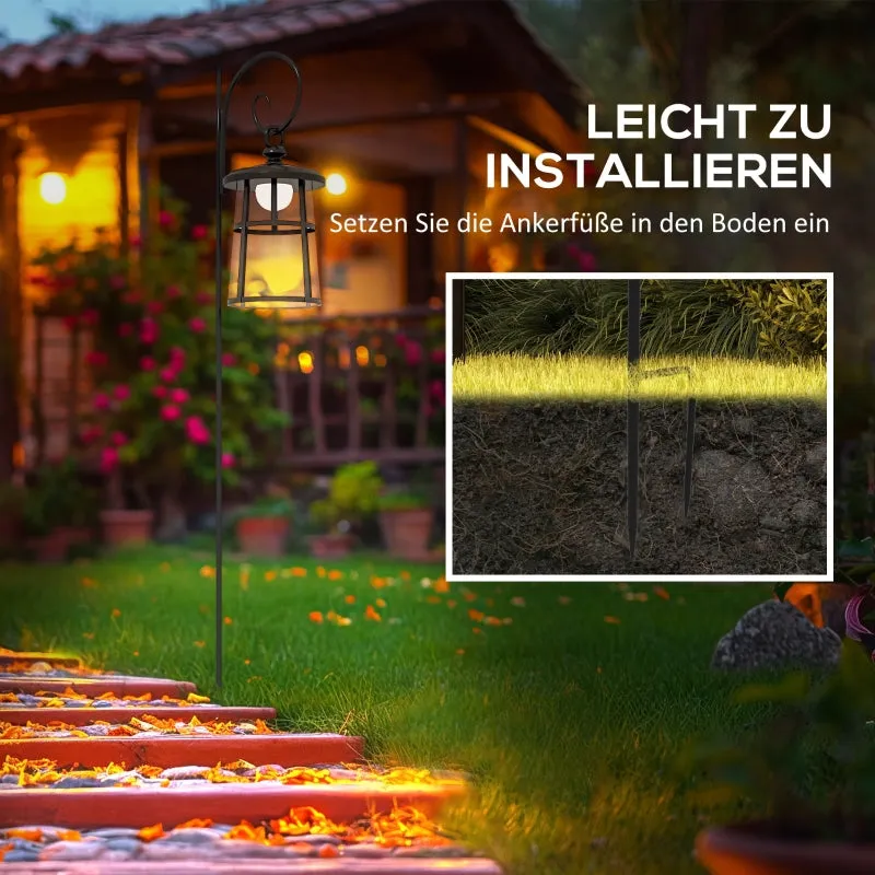 Rootz Garden Lamp - Solar Lantern - Decorative Light - Dusk to Dawn - Weatherproof - 16.5cm x 21.5cm x 122cm