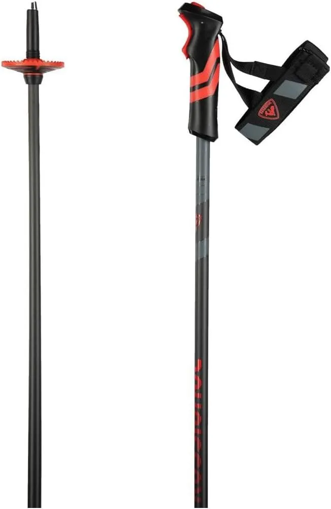 Rossignol Unisex Adults Tactic Carbon Clip Lightweight Ergonomic All-Mountain On-Piste Off-Piste Alpine Ski Poles with R-Clip Quick-Release Strap System | Downhill Skiing, Winter Sports
