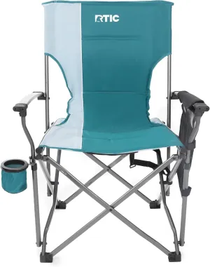 RTIC Ultra-Tough Chair Portable Folding for Camping, Outdoor, Fishing, Beach, with Arm Rest and Cup Holder, Folds Quickly for Easy Storage in a Carry Bag, Deep Harbor