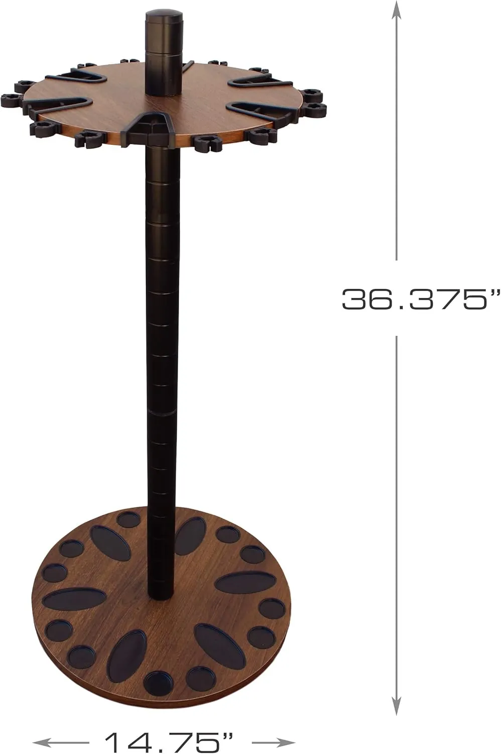 Rush Creek Creations 24 Round Fishing Rod Rack with 6" Extension Post - Fishing Pole Holder and Storage