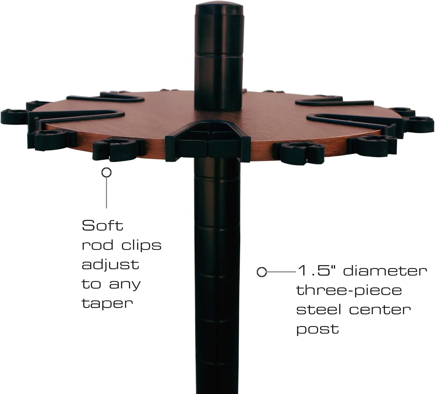 Rush Creek Creations 24 Round Fishing Rod Rack with 6" Extension Post - Fishing Pole Holder and Storage