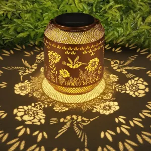 Rynx | Hummingbird Solar Lantern Outdoor Hanging Christmas Lantern As Birthday Gifts For Woman Mother Grandmother Metal Waterproof Garden Decorative Hummingbird Solar Light For Garden, Patio, Lawn, Veranda, Backyard