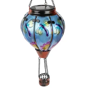 Rynx | Teyigarden Balloon Solar Lantern with Flaming Light, Glass Hanging Garden Lighting Outdoor Waterproof for Tree Garden Patio Mother's Day Gift, 18" H Dragon Riders