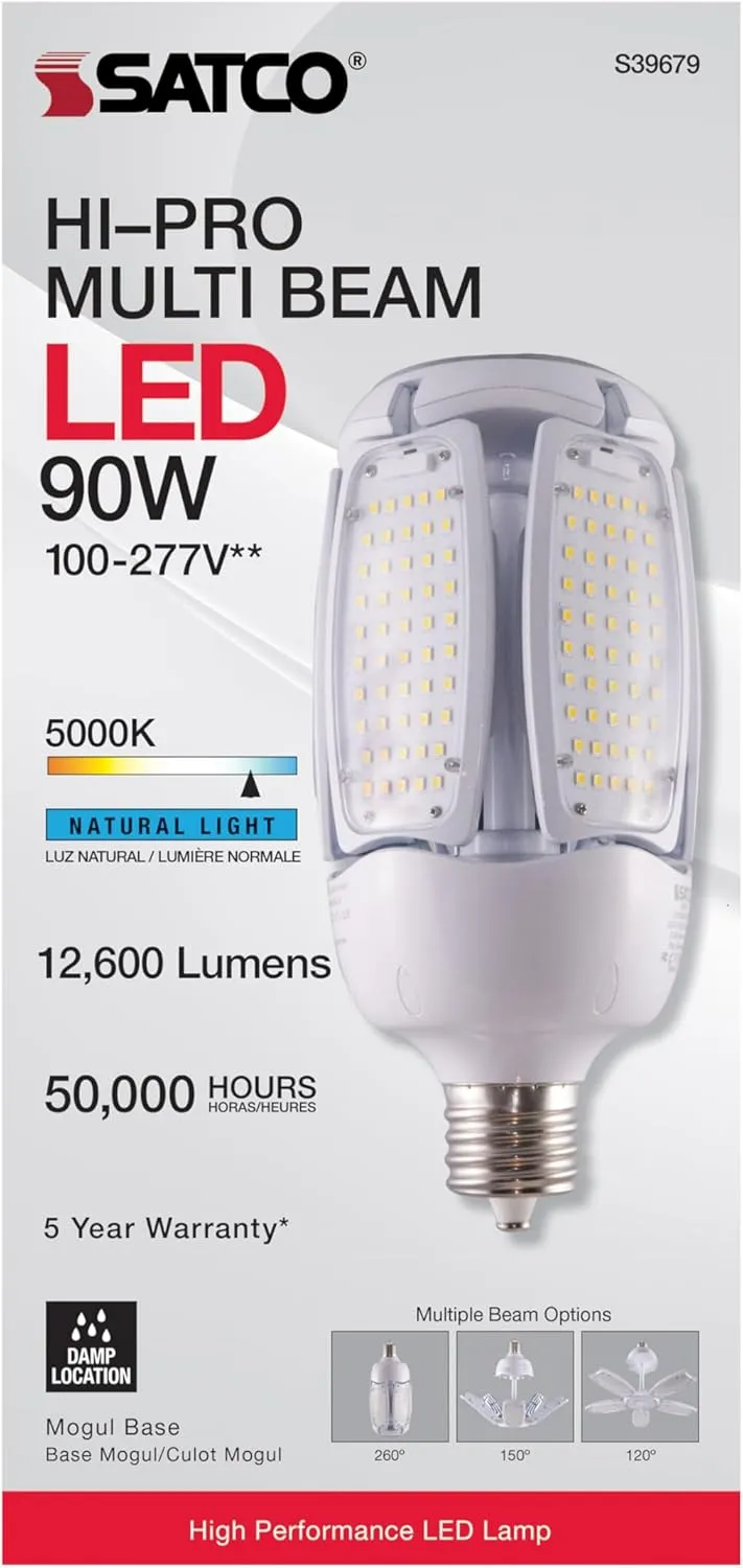 Satco S39750 Hi-Pro Multi-Beam LED Lamp, E26 Base, 30 Watts, 5000K