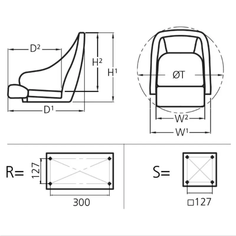 Seat - Arm rests and Flip up