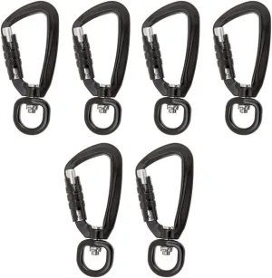 Self Locking Carabiner D-Ring Key Chain Clip Hook Outdoor Hiking Hammock Buckle w/Rotating Ring