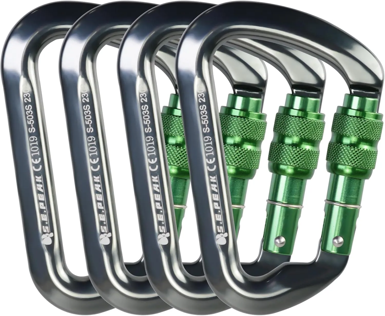 SEPEAK UIAA 30kN Locking Climbing Carabiner, Professional Heavy Duty Screwgate Clip for Outdoor Climbing, Mountaineering, Rappelling, Camping, Hiking, Swing,Large D Carabiner Hook/6744lb