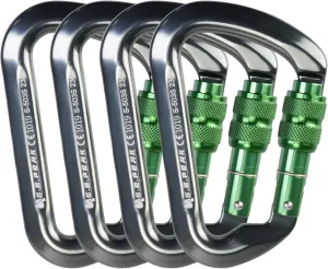 SEPEAK UIAA 30kN Locking Climbing Carabiner, Professional Heavy Duty Screwgate Clip for Outdoor Climbing, Mountaineering, Rappelling, Camping, Hiking, Swing,Large D Carabiner Hook/6744lb