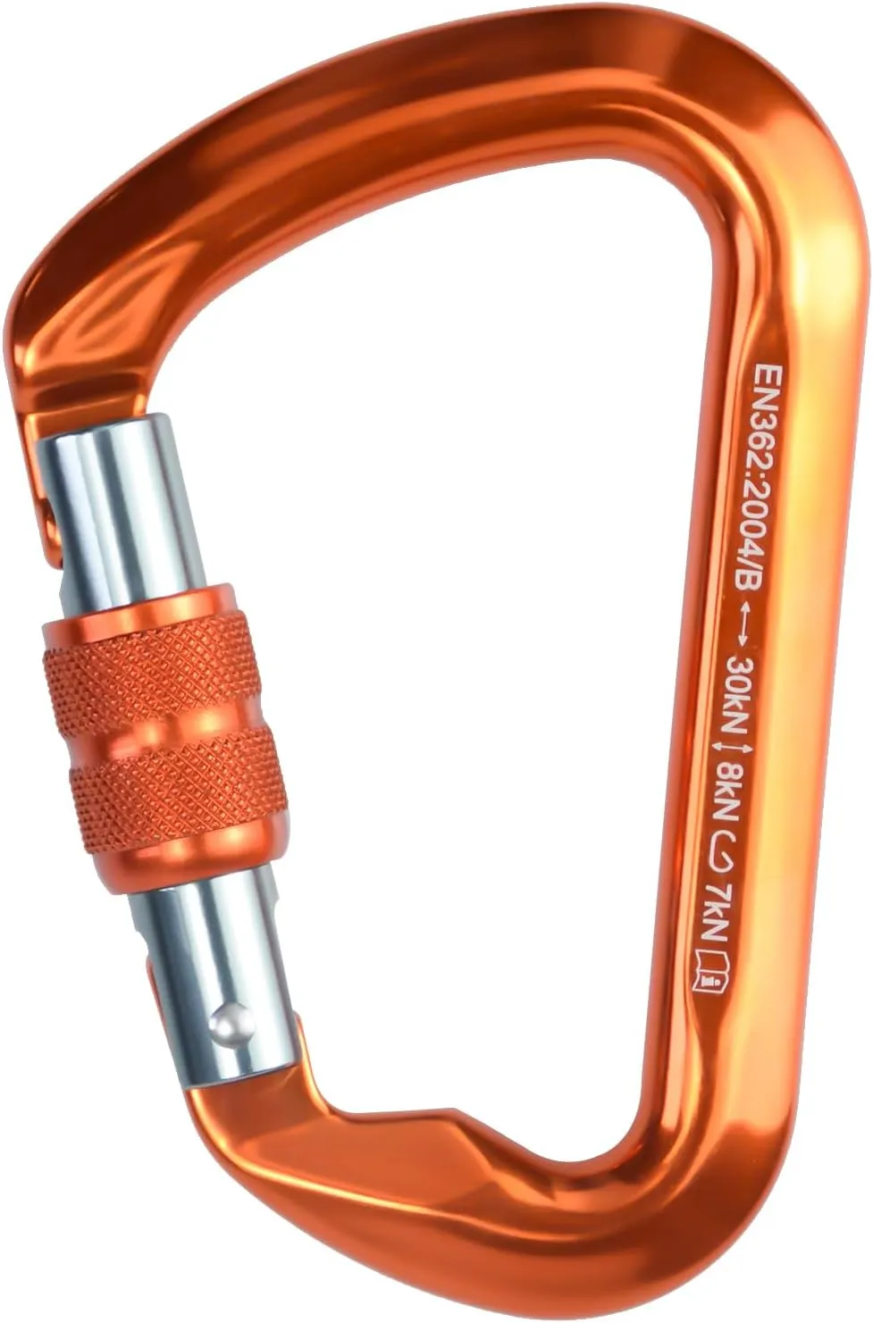 SEPEAK UIAA 30kN Locking Climbing Carabiner, Professional Heavy Duty Screwgate Clip for Outdoor Climbing, Mountaineering, Rappelling, Camping, Hiking, Swing,Large D Carabiner Hook/6744lb