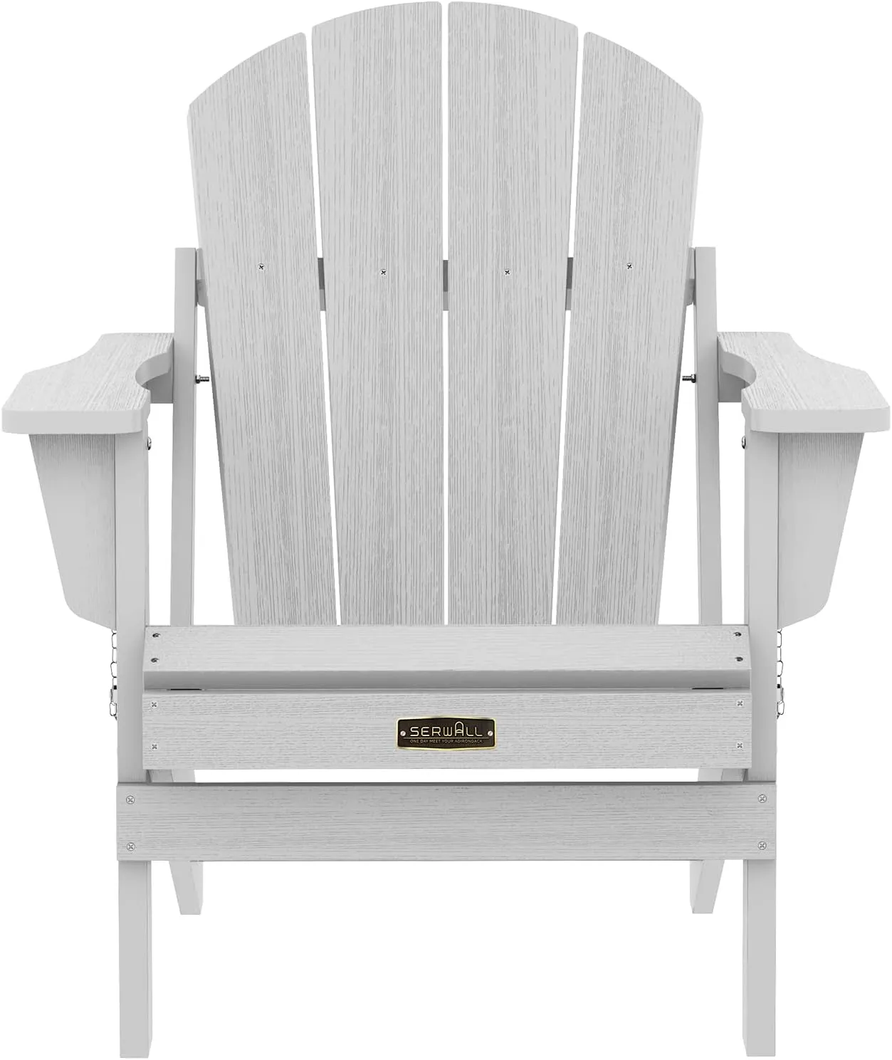 SERWALL Folding Adirondack Chair for Patio Garden Outdoors Fire Pit- Spanish Gray