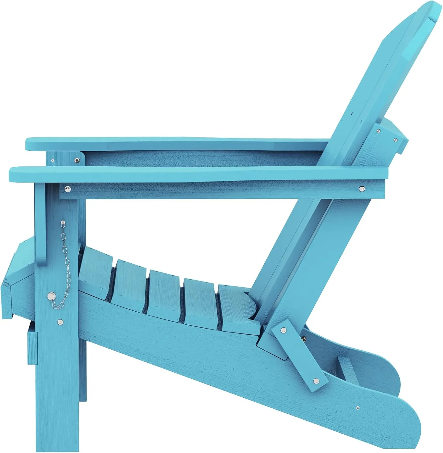 SERWALL Folding Adirondack Chair Weather Resistant Patio Chair Outdoor Chairs Painted Adirondack Chairs Set of 2 - Aruba Blue