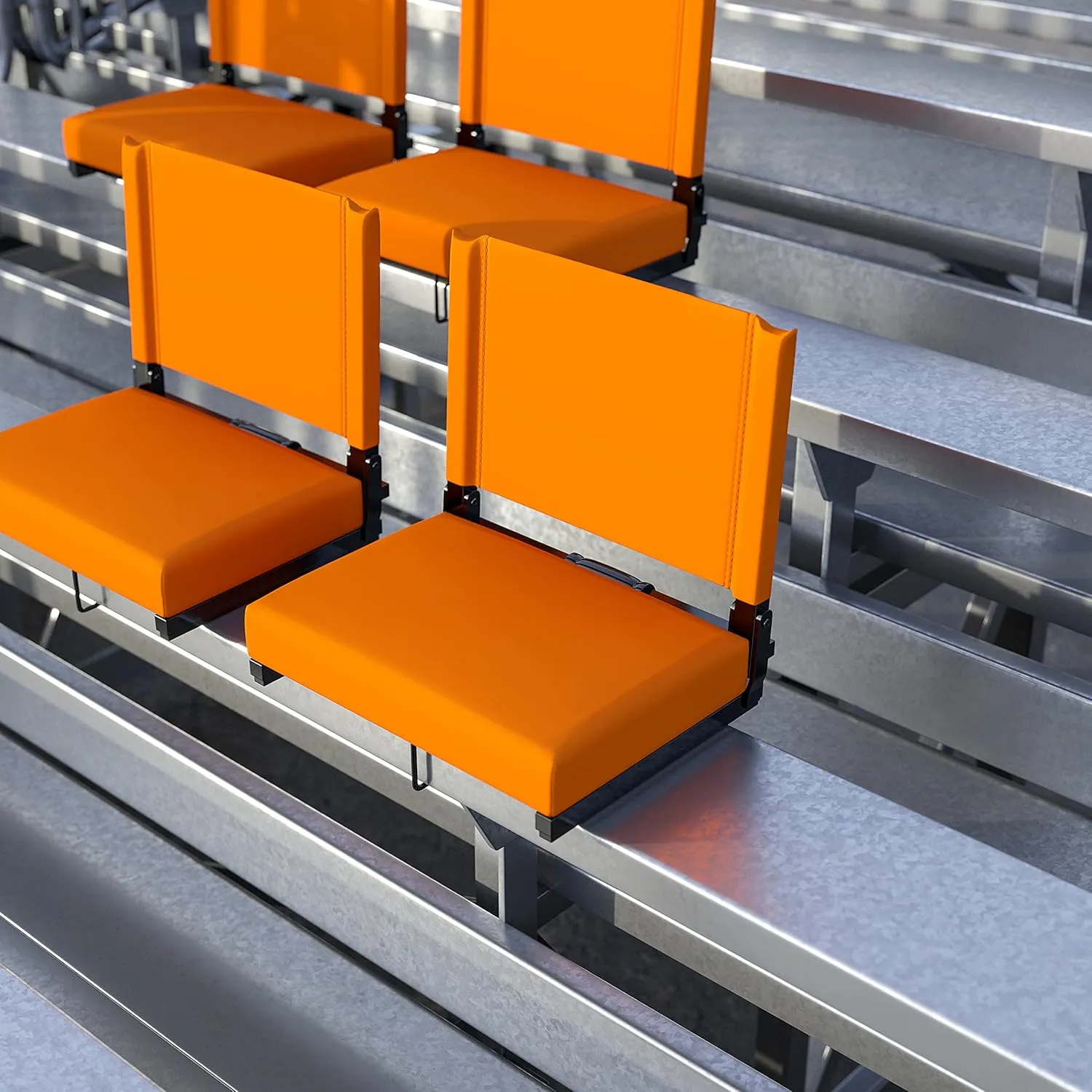 Set of 2 500 lb. Rated Lightweight Stadium Chair with Ultra-Padded Seat