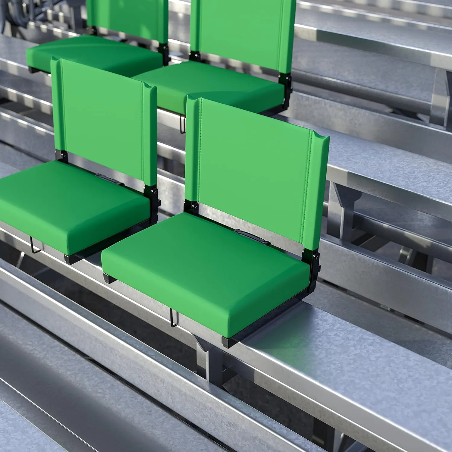 Set of 2 500 lb. Rated Lightweight Stadium Chair with Ultra-Padded Seat