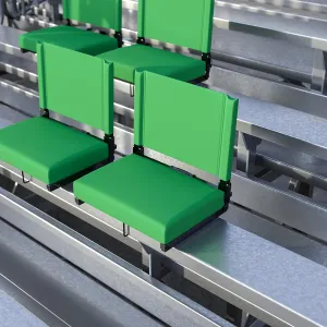 Set of 2 500 lb. Rated Lightweight Stadium Chair with Ultra-Padded Seat