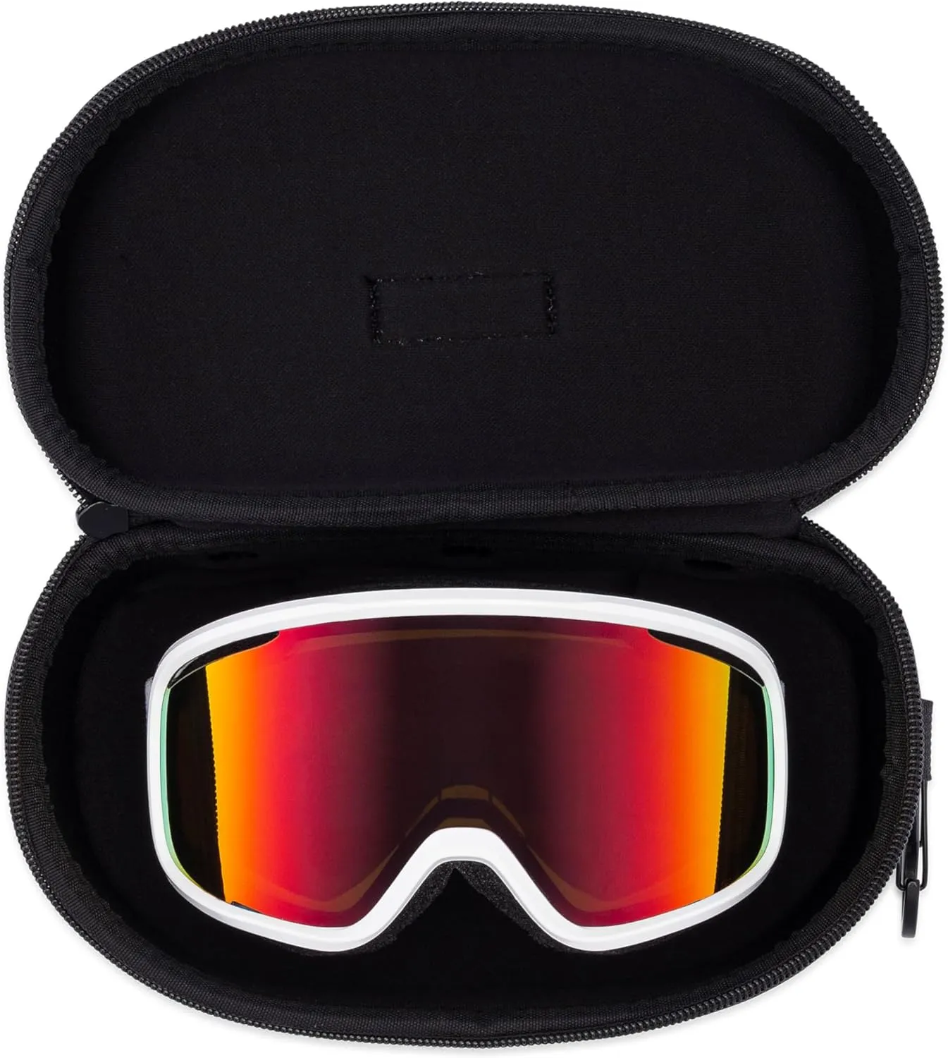 Shockproof Water-Resistant Snow Goggles Case, Hard Shell for Large Ski & Snowboard Goggles, Lightweight
