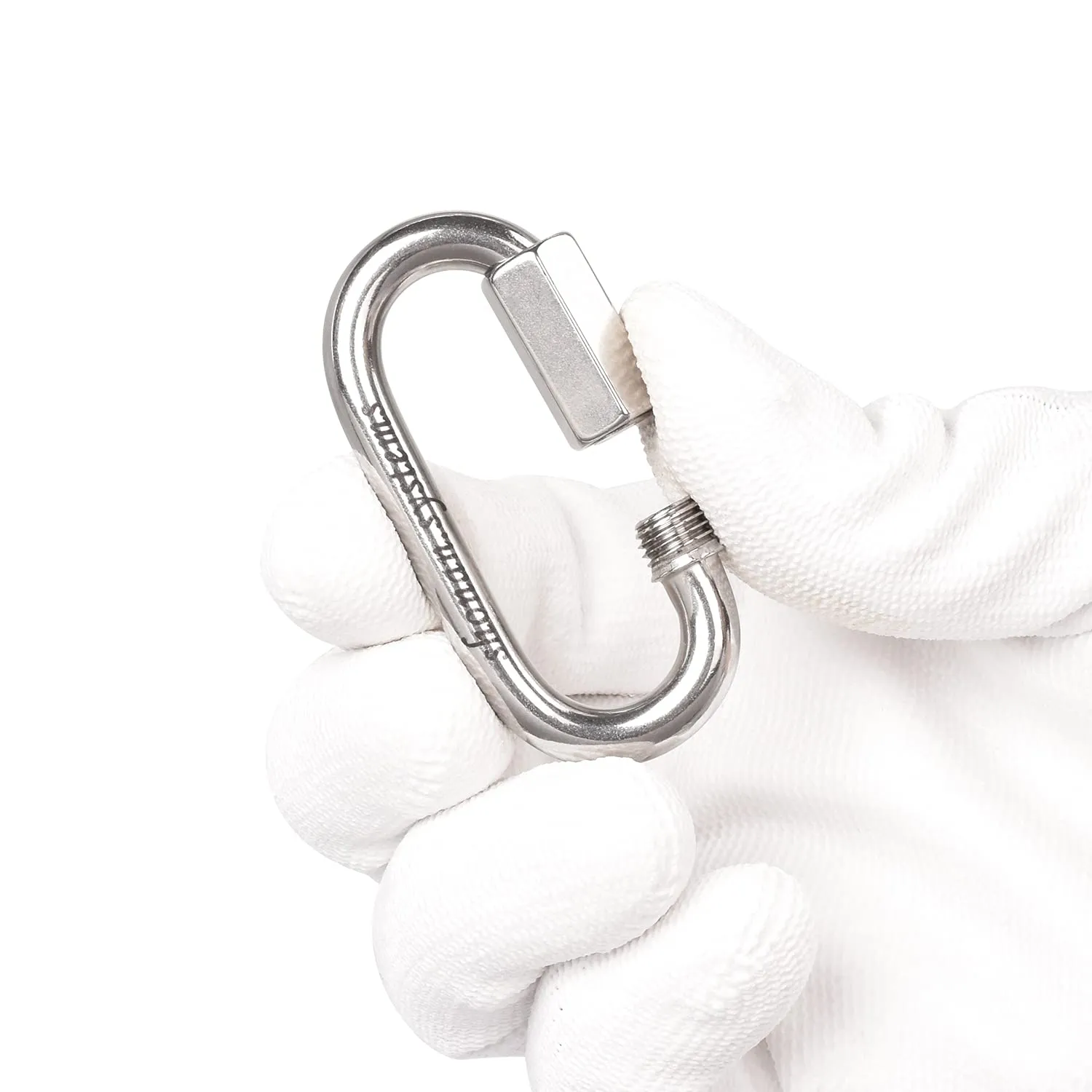 SHONAN 2.3 Inch Stainless Steel Chain Quick Links- 5 Pack 1/4" Locking Carabiners, Chain Hooks, Twist Key Ring Screw Chain Link, 650 Lbs Capacity