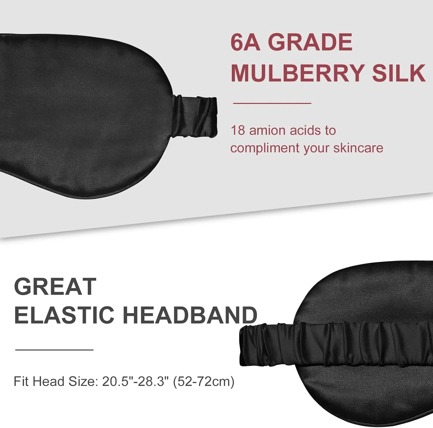Silk Sleep Mask Eye Mask Blindfold with Double Layer Silk Filling and Elastic Strap for Full Night's Sleep, Travel and Nap, Soft Eye Cover Eyeshade with Luxury Bag and Ear Plugs by OLESILK (Black)