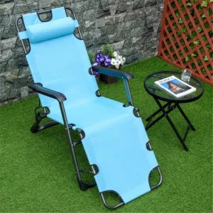 Single Beach Chair Outdoor Leisure Chair Folding Chair Camping Chair Reclining Chair Outdoor Scenery Chair, Suitable for Outdoor Camping