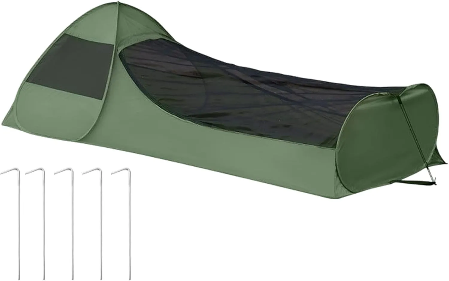 Single Person Pop Up Tent - Camping Net Tent, Foldable Pop-Up Single Bed | Instant Screen for Camping,Portable Double Zipper Bed Canopy, Large Space Mesh Camping Gear for Travel Outdoor Trip