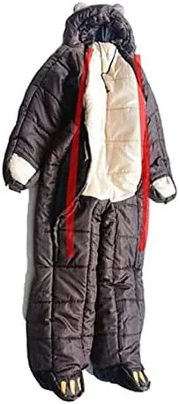 Single Sleeping Bag Lightweight Double Zipper Adult Sleeping Bag with Arm Legs, Outdoor Adventure & Survival Essentials,XL，