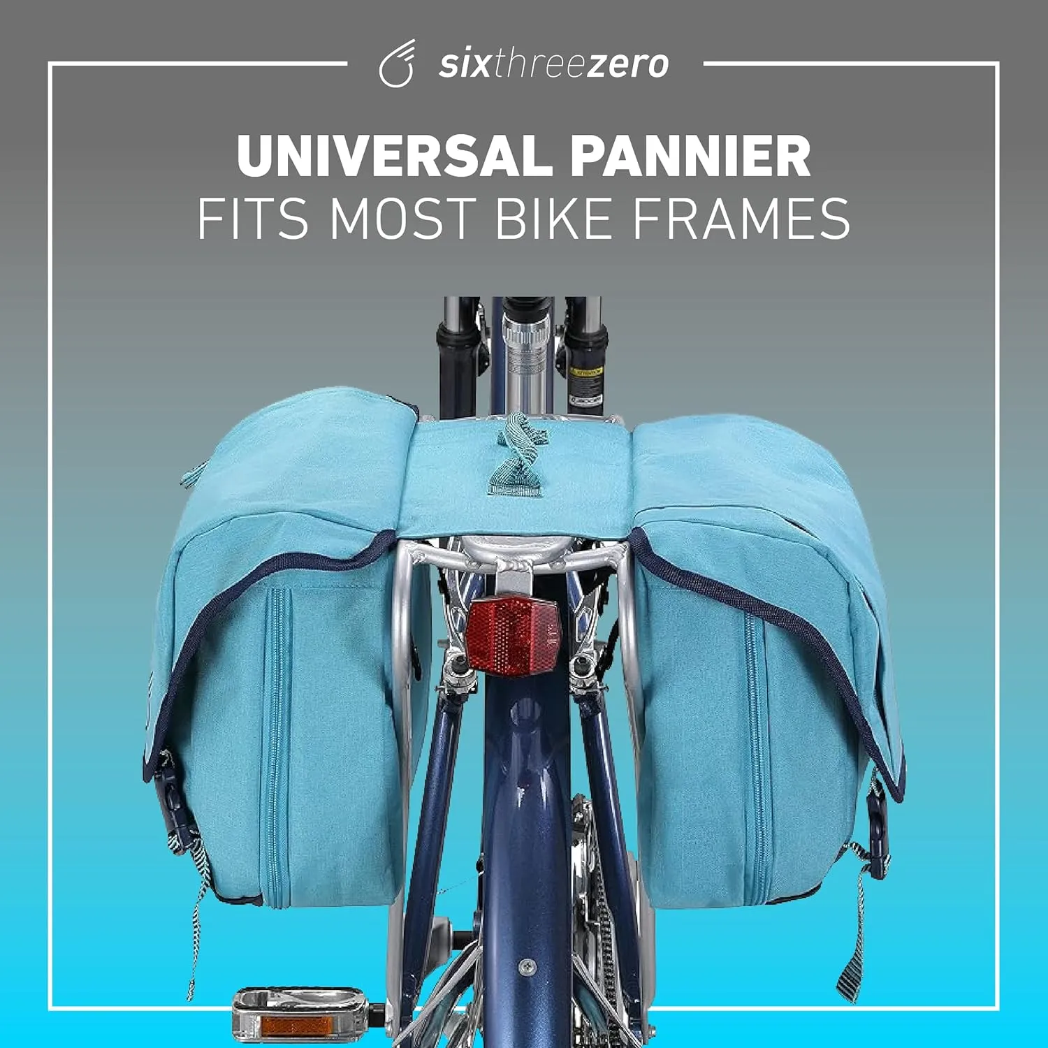 sixthreezero Dual Sided Bike Bag for Rear Rack, Waterproof Universal Bicycle Double Pannier Storage Bags, Cargo Trunk with Carry Handle