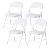 SKONYON Premium Vinyl Padded Metal Folding Chair (4 Pack), White