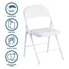 SKONYON Premium Vinyl Padded Metal Folding Chair (4 Pack), White