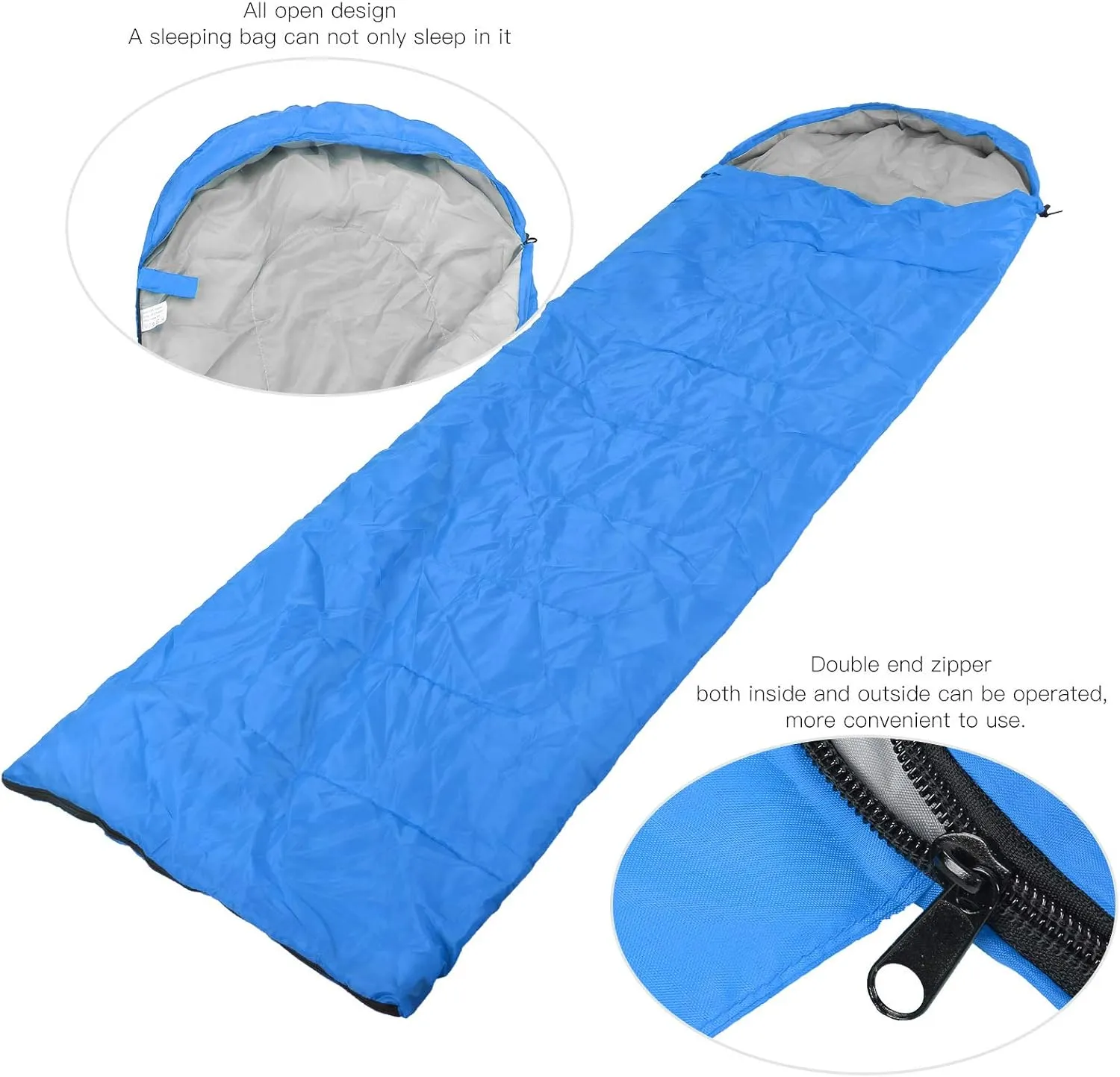 Sleeping Bag, Envelope Design Adult Sleeping Bag Backpacking Sleeping Bag with Zipper for Camping Hiking