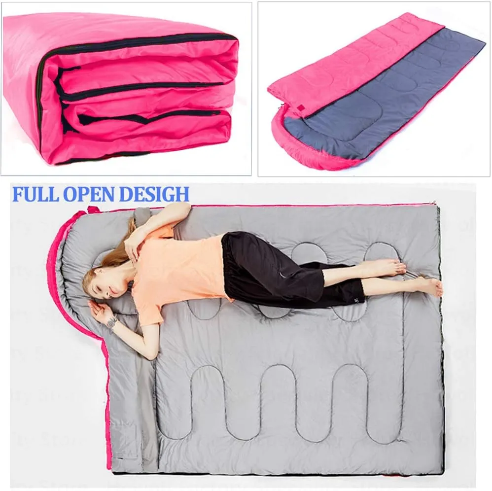 Sleeping Bag, Lightweight 3 Season Weather Sleep Bags for Kids Adults Girls Women, Microfiber Filled 5-20 Degree for Backpacking/Hiking/Camping/Mountaineering with Compression Sack