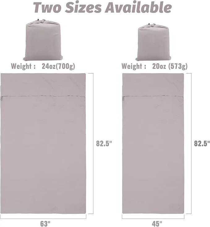 Sleeping Bag Liner,Lightweight Single/Double Sleep Sack,Camping & Travel Sheets for Adults,Premium Soft Hotel Sheet for Outdoor Traveling Hiking Hotel Picnics